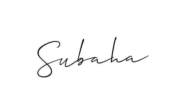 How to make Subaha signature? Allison_Script is a professional autograph style. Create handwritten signature for Subaha name. Subaha signature style 2 images and pictures png