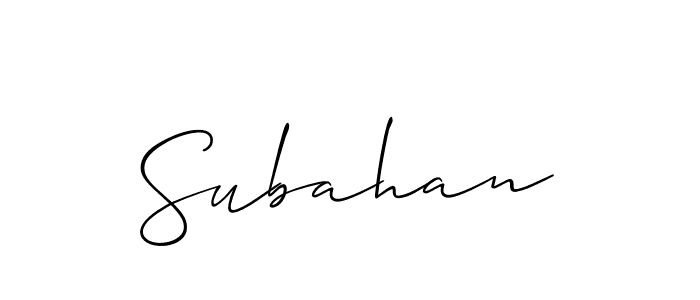 You should practise on your own different ways (Allison_Script) to write your name (Subahan) in signature. don't let someone else do it for you. Subahan signature style 2 images and pictures png