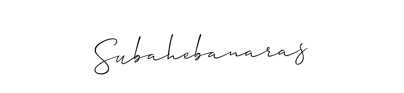 How to make Subahebanaras signature? Allison_Script is a professional autograph style. Create handwritten signature for Subahebanaras name. Subahebanaras signature style 2 images and pictures png