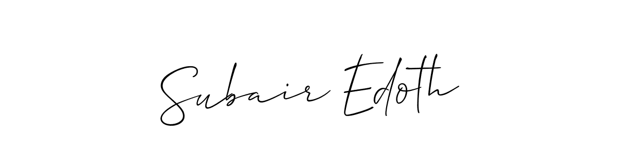 Allison_Script is a professional signature style that is perfect for those who want to add a touch of class to their signature. It is also a great choice for those who want to make their signature more unique. Get Subair Edoth name to fancy signature for free. Subair Edoth signature style 2 images and pictures png
