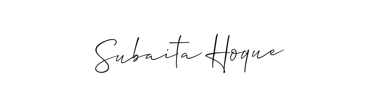 if you are searching for the best signature style for your name Subaita Hoque. so please give up your signature search. here we have designed multiple signature styles  using Allison_Script. Subaita Hoque signature style 2 images and pictures png