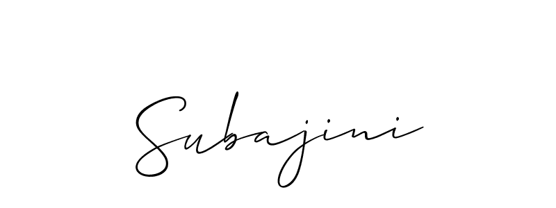 if you are searching for the best signature style for your name Subajini. so please give up your signature search. here we have designed multiple signature styles  using Allison_Script. Subajini signature style 2 images and pictures png