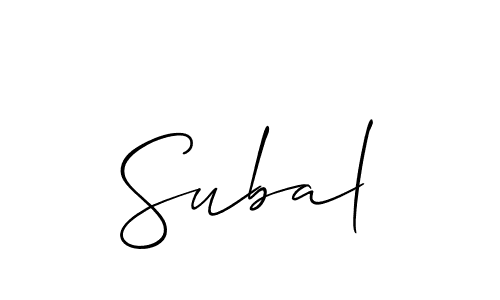 Subal stylish signature style. Best Handwritten Sign (Allison_Script) for my name. Handwritten Signature Collection Ideas for my name Subal. Subal signature style 2 images and pictures png