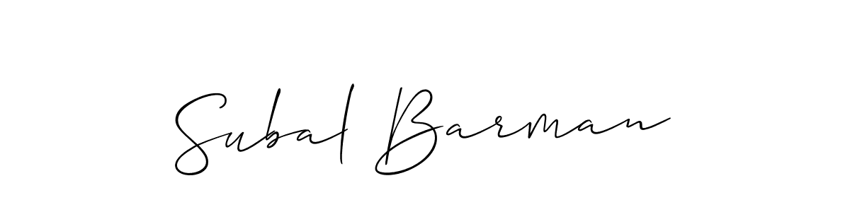 The best way (Allison_Script) to make a short signature is to pick only two or three words in your name. The name Subal Barman include a total of six letters. For converting this name. Subal Barman signature style 2 images and pictures png