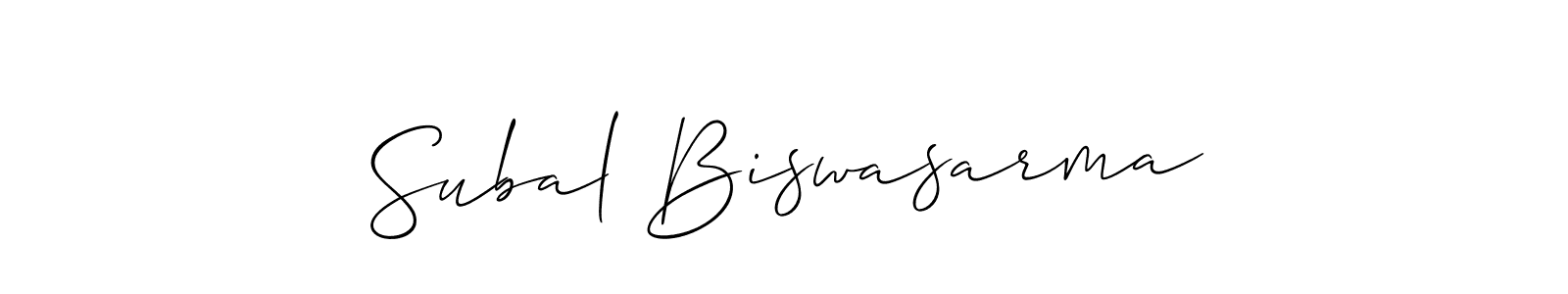 How to make Subal Biswasarma signature? Allison_Script is a professional autograph style. Create handwritten signature for Subal Biswasarma name. Subal Biswasarma signature style 2 images and pictures png