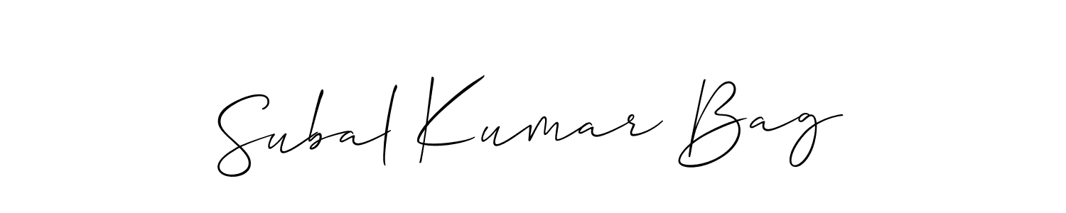 if you are searching for the best signature style for your name Subal Kumar Bag. so please give up your signature search. here we have designed multiple signature styles  using Allison_Script. Subal Kumar Bag signature style 2 images and pictures png