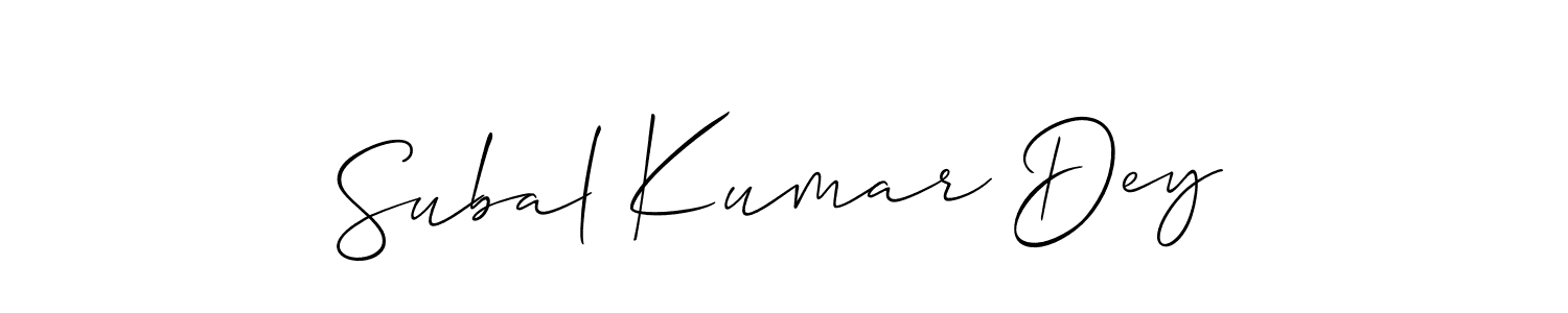 This is the best signature style for the Subal Kumar Dey name. Also you like these signature font (Allison_Script). Mix name signature. Subal Kumar Dey signature style 2 images and pictures png