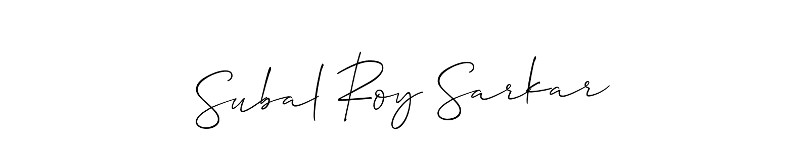 It looks lik you need a new signature style for name Subal Roy Sarkar. Design unique handwritten (Allison_Script) signature with our free signature maker in just a few clicks. Subal Roy Sarkar signature style 2 images and pictures png