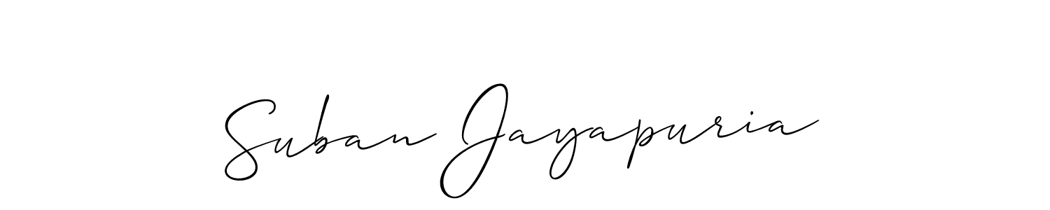 Create a beautiful signature design for name Suban Jayapuria. With this signature (Allison_Script) fonts, you can make a handwritten signature for free. Suban Jayapuria signature style 2 images and pictures png
