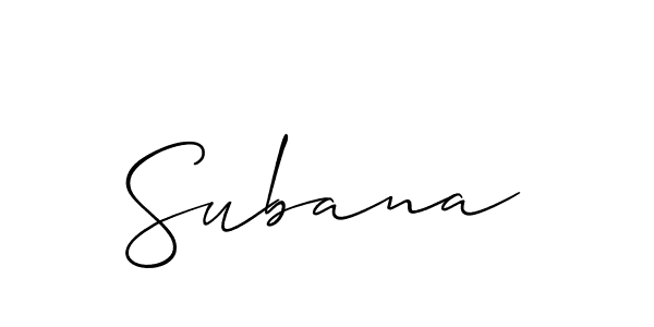 It looks lik you need a new signature style for name Subana. Design unique handwritten (Allison_Script) signature with our free signature maker in just a few clicks. Subana signature style 2 images and pictures png