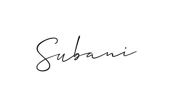 if you are searching for the best signature style for your name Subani. so please give up your signature search. here we have designed multiple signature styles  using Allison_Script. Subani signature style 2 images and pictures png