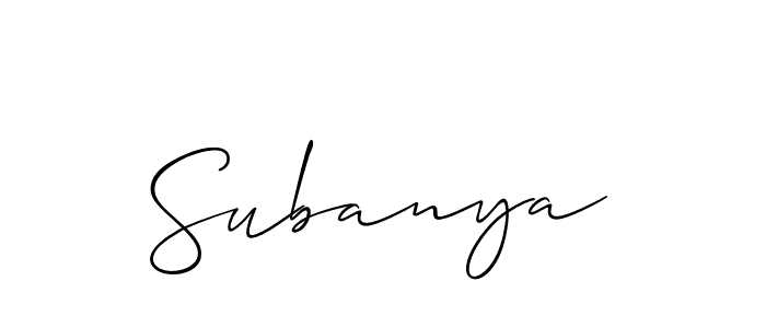 Make a short Subanya signature style. Manage your documents anywhere anytime using Allison_Script. Create and add eSignatures, submit forms, share and send files easily. Subanya signature style 2 images and pictures png