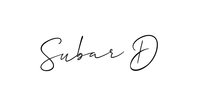 How to make Subar D signature? Allison_Script is a professional autograph style. Create handwritten signature for Subar D name. Subar D signature style 2 images and pictures png