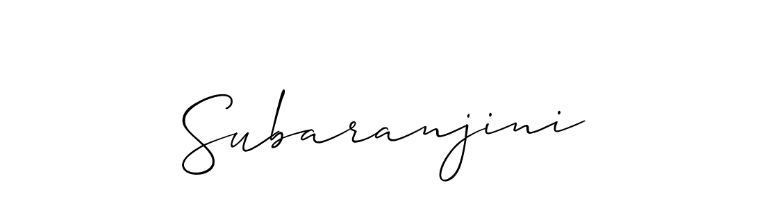 You should practise on your own different ways (Allison_Script) to write your name (Subaranjini) in signature. don't let someone else do it for you. Subaranjini signature style 2 images and pictures png