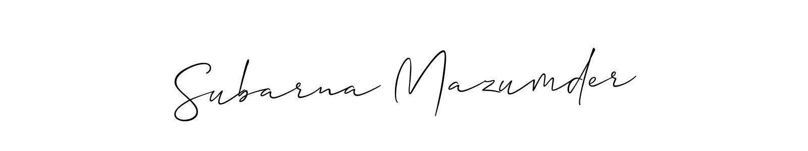 Create a beautiful signature design for name Subarna Mazumder. With this signature (Allison_Script) fonts, you can make a handwritten signature for free. Subarna Mazumder signature style 2 images and pictures png