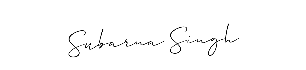 How to make Subarna Singh name signature. Use Allison_Script style for creating short signs online. This is the latest handwritten sign. Subarna Singh signature style 2 images and pictures png