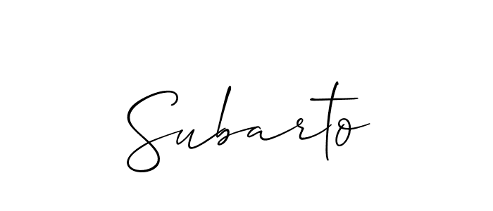 How to make Subarto name signature. Use Allison_Script style for creating short signs online. This is the latest handwritten sign. Subarto signature style 2 images and pictures png