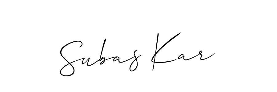 Similarly Allison_Script is the best handwritten signature design. Signature creator online .You can use it as an online autograph creator for name Subas Kar. Subas Kar signature style 2 images and pictures png