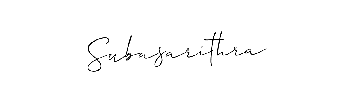 Subasarithra stylish signature style. Best Handwritten Sign (Allison_Script) for my name. Handwritten Signature Collection Ideas for my name Subasarithra. Subasarithra signature style 2 images and pictures png