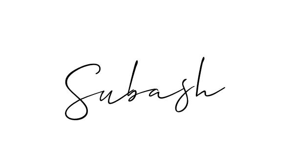 Subash stylish signature style. Best Handwritten Sign (Allison_Script) for my name. Handwritten Signature Collection Ideas for my name Subash. Subash signature style 2 images and pictures png