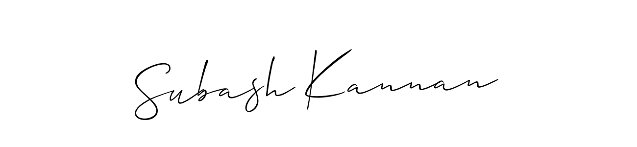 Make a beautiful signature design for name Subash Kannan. With this signature (Allison_Script) style, you can create a handwritten signature for free. Subash Kannan signature style 2 images and pictures png