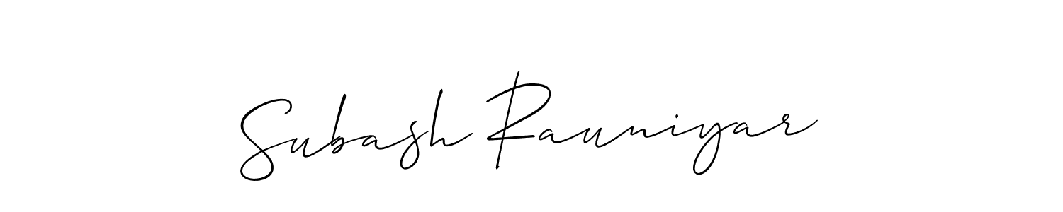Use a signature maker to create a handwritten signature online. With this signature software, you can design (Allison_Script) your own signature for name Subash Rauniyar. Subash Rauniyar signature style 2 images and pictures png