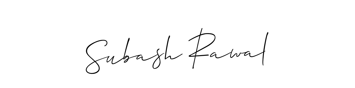 Make a beautiful signature design for name Subash Rawal. With this signature (Allison_Script) style, you can create a handwritten signature for free. Subash Rawal signature style 2 images and pictures png