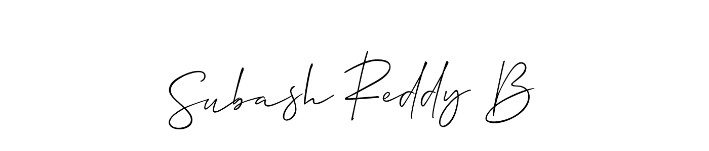 Subash Reddy B stylish signature style. Best Handwritten Sign (Allison_Script) for my name. Handwritten Signature Collection Ideas for my name Subash Reddy B. Subash Reddy B signature style 2 images and pictures png