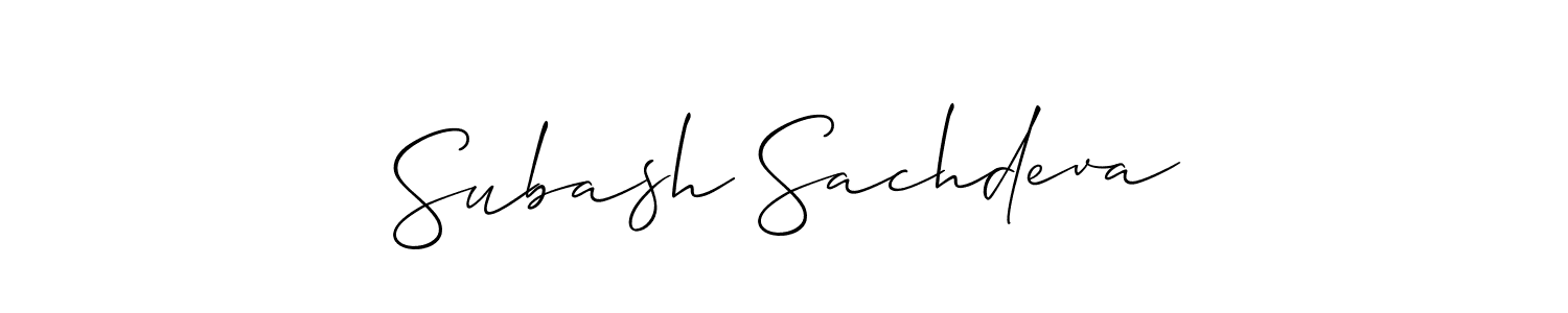 You should practise on your own different ways (Allison_Script) to write your name (Subash Sachdeva) in signature. don't let someone else do it for you. Subash Sachdeva signature style 2 images and pictures png