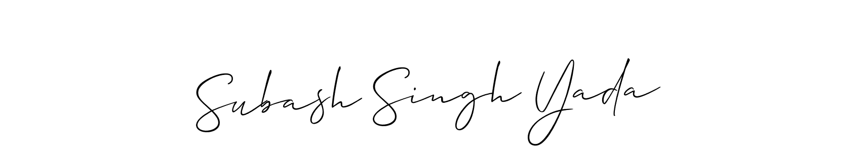 Also we have Subash Singh Yada name is the best signature style. Create professional handwritten signature collection using Allison_Script autograph style. Subash Singh Yada signature style 2 images and pictures png