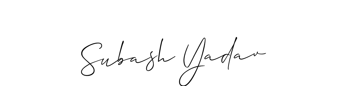 Subash Yadav stylish signature style. Best Handwritten Sign (Allison_Script) for my name. Handwritten Signature Collection Ideas for my name Subash Yadav. Subash Yadav signature style 2 images and pictures png
