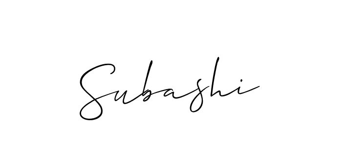 It looks lik you need a new signature style for name Subashi. Design unique handwritten (Allison_Script) signature with our free signature maker in just a few clicks. Subashi signature style 2 images and pictures png