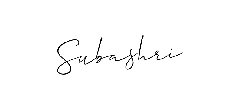 Similarly Allison_Script is the best handwritten signature design. Signature creator online .You can use it as an online autograph creator for name Subashri. Subashri signature style 2 images and pictures png