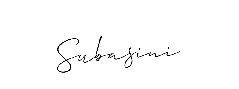 How to Draw Subasini signature style? Allison_Script is a latest design signature styles for name Subasini. Subasini signature style 2 images and pictures png