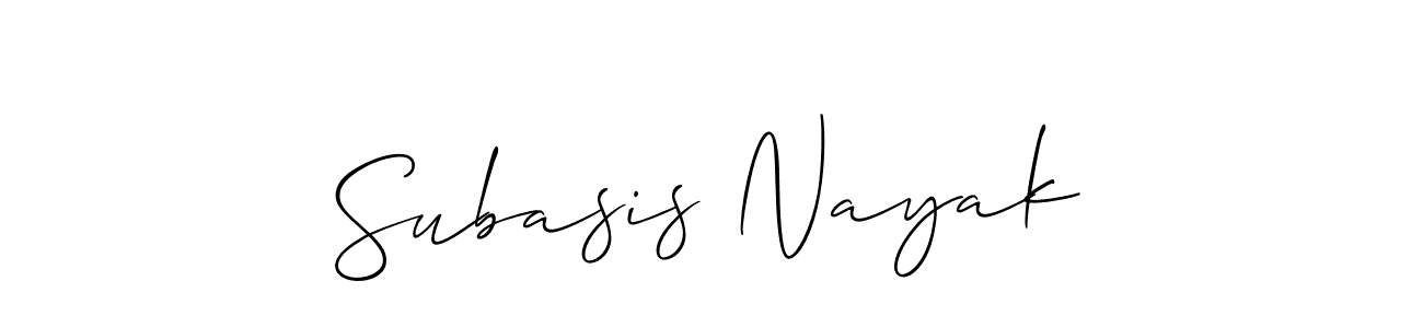 Create a beautiful signature design for name Subasis Nayak. With this signature (Allison_Script) fonts, you can make a handwritten signature for free. Subasis Nayak signature style 2 images and pictures png