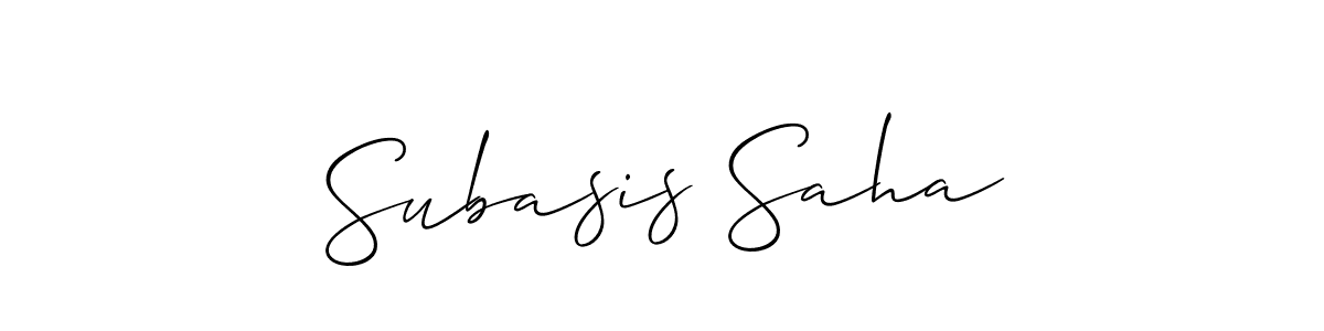 Use a signature maker to create a handwritten signature online. With this signature software, you can design (Allison_Script) your own signature for name Subasis Saha. Subasis Saha signature style 2 images and pictures png