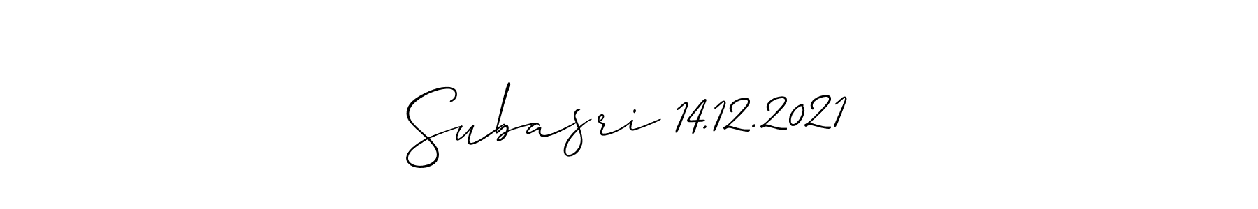 Create a beautiful signature design for name Subasri 14.12.2021. With this signature (Allison_Script) fonts, you can make a handwritten signature for free. Subasri 14.12.2021 signature style 2 images and pictures png