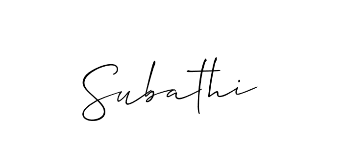 Create a beautiful signature design for name Subathi. With this signature (Allison_Script) fonts, you can make a handwritten signature for free. Subathi signature style 2 images and pictures png