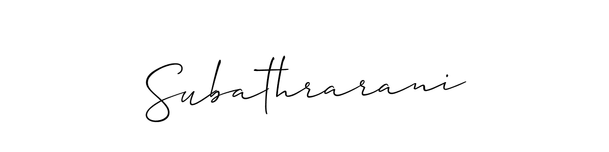 Also You can easily find your signature by using the search form. We will create Subathrarani name handwritten signature images for you free of cost using Allison_Script sign style. Subathrarani signature style 2 images and pictures png
