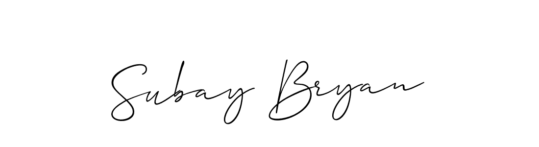 Also we have Subay Bryan name is the best signature style. Create professional handwritten signature collection using Allison_Script autograph style. Subay Bryan signature style 2 images and pictures png