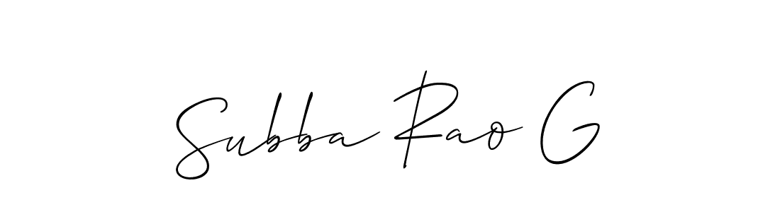 Make a beautiful signature design for name Subba Rao G. With this signature (Allison_Script) style, you can create a handwritten signature for free. Subba Rao G signature style 2 images and pictures png