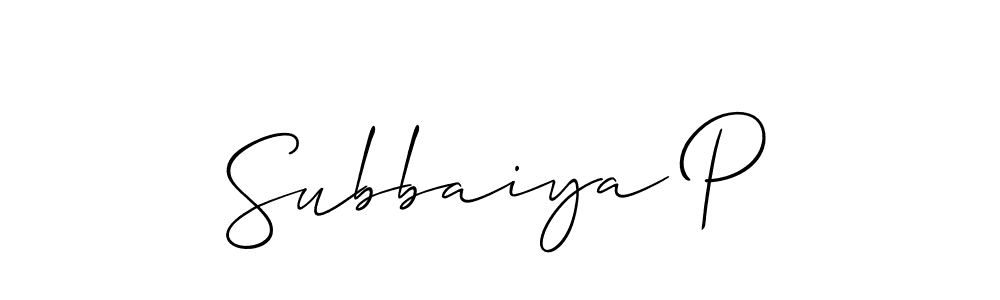 Also You can easily find your signature by using the search form. We will create Subbaiya P name handwritten signature images for you free of cost using Allison_Script sign style. Subbaiya P signature style 2 images and pictures png