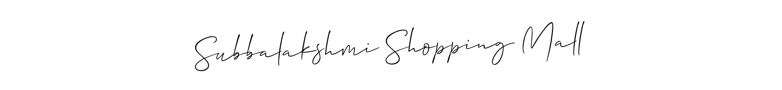 The best way (Allison_Script) to make a short signature is to pick only two or three words in your name. The name Subbalakshmi Shopping Mall include a total of six letters. For converting this name. Subbalakshmi Shopping Mall signature style 2 images and pictures png