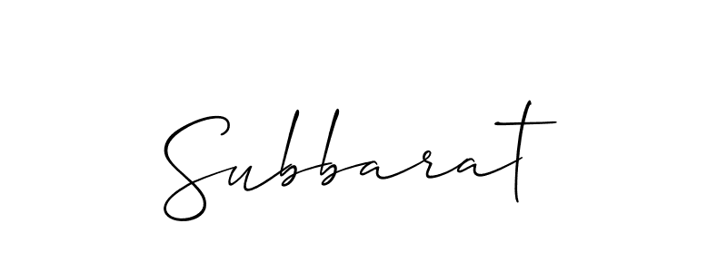 How to make Subbarat signature? Allison_Script is a professional autograph style. Create handwritten signature for Subbarat name. Subbarat signature style 2 images and pictures png