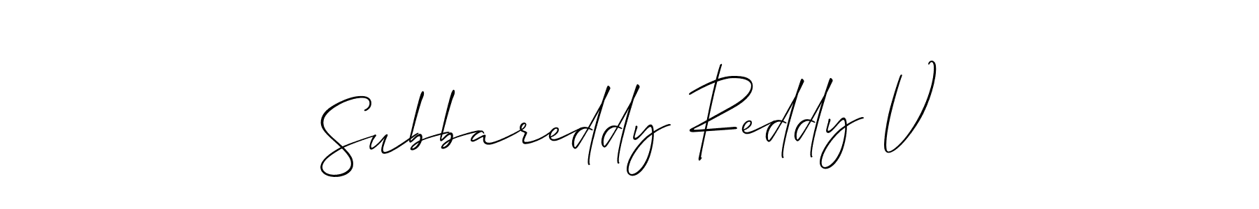 Design your own signature with our free online signature maker. With this signature software, you can create a handwritten (Allison_Script) signature for name Subbareddy Reddy V. Subbareddy Reddy V signature style 2 images and pictures png