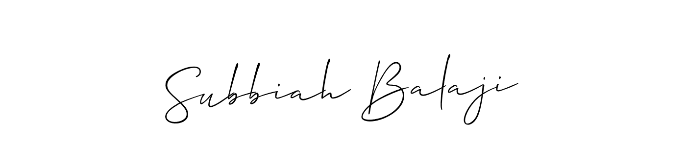 Make a beautiful signature design for name Subbiah Balaji. With this signature (Allison_Script) style, you can create a handwritten signature for free. Subbiah Balaji signature style 2 images and pictures png