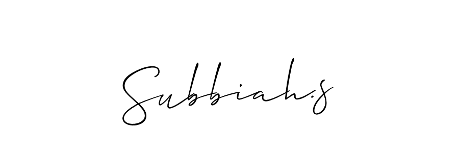 It looks lik you need a new signature style for name Subbiah.s. Design unique handwritten (Allison_Script) signature with our free signature maker in just a few clicks. Subbiah.s signature style 2 images and pictures png