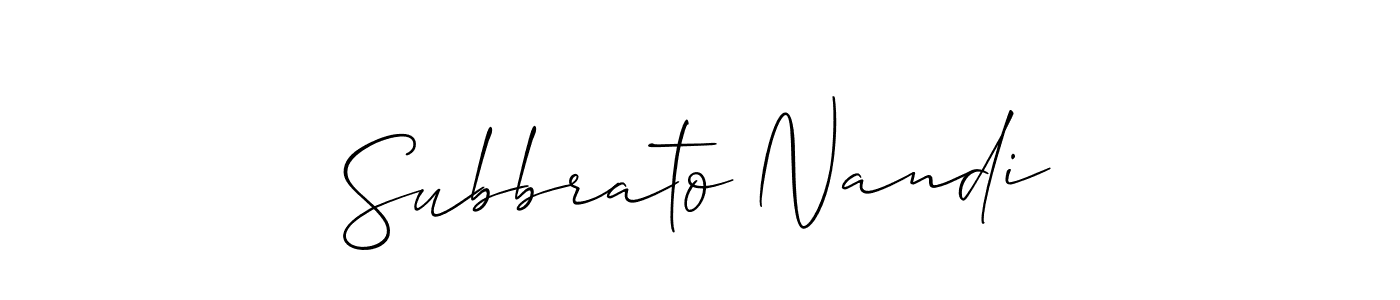 Make a beautiful signature design for name Subbrato Nandi. With this signature (Allison_Script) style, you can create a handwritten signature for free. Subbrato Nandi signature style 2 images and pictures png