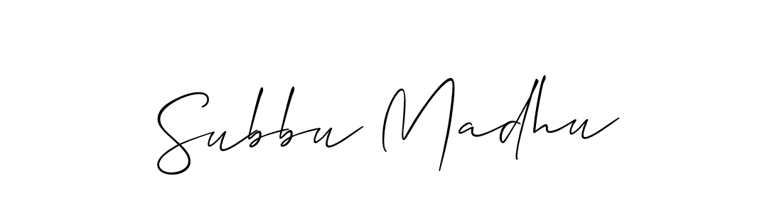 Make a beautiful signature design for name Subbu Madhu. With this signature (Allison_Script) style, you can create a handwritten signature for free. Subbu Madhu signature style 2 images and pictures png