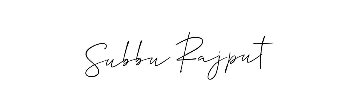 It looks lik you need a new signature style for name Subbu Rajput. Design unique handwritten (Allison_Script) signature with our free signature maker in just a few clicks. Subbu Rajput signature style 2 images and pictures png